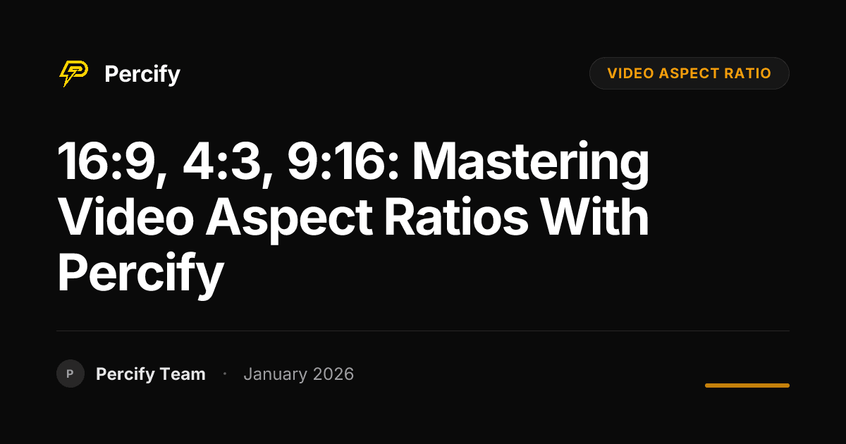 16:9, 4:3, 9:16: Mastering Video Aspect Ratios with Percify - Percify AI Avatar Blog Cover