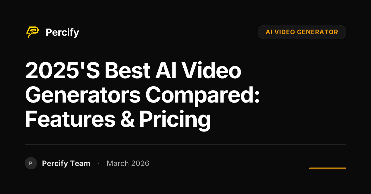 2025's Best AI Video Generators Compared: Features & Pricing - Percify AI Avatar Blog Cover