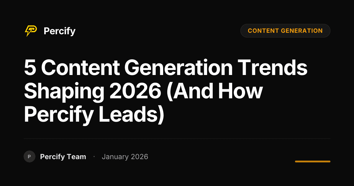 5 Content Generation Trends Shaping 2026 (And How Percify Leads) - Percify AI Avatar Blog Cover