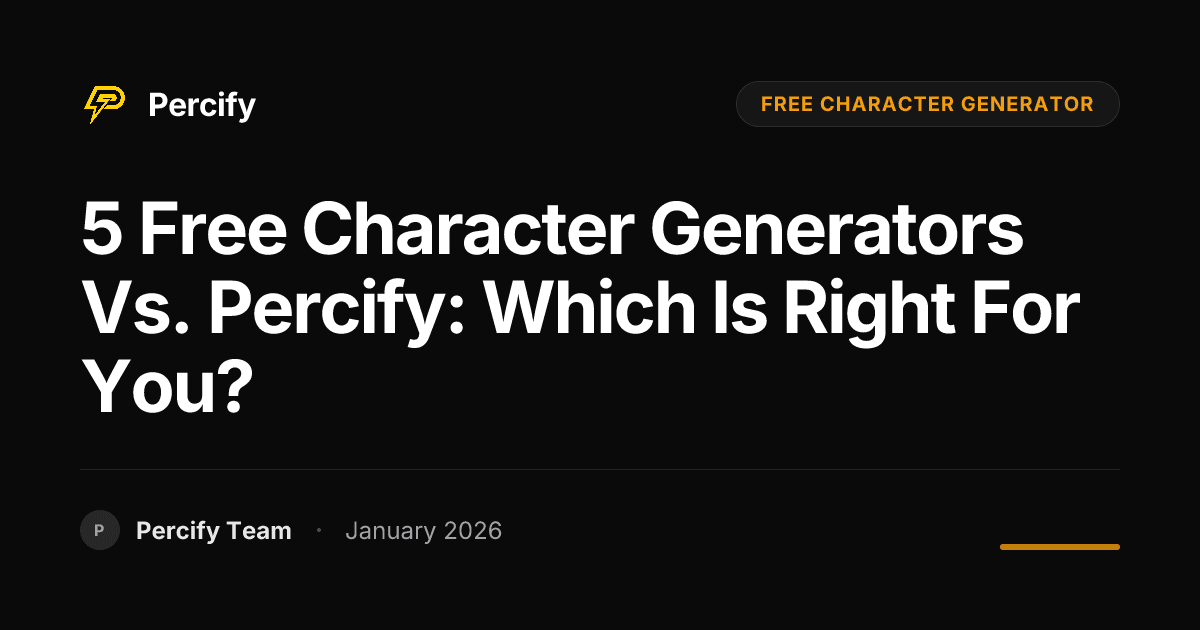 5 Free Character Generators vs. Percify: Which is Right for You? - Percify AI Avatar Blog Cover