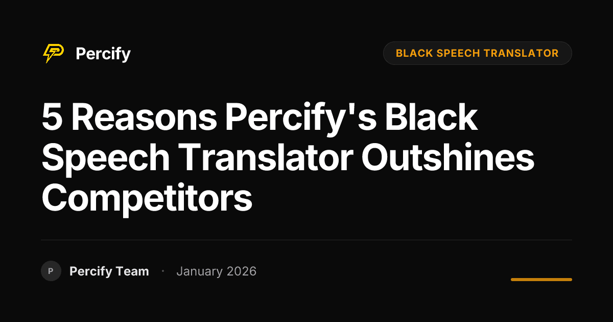 5 Reasons Percify's Black Speech Translator Outshines Competitors - Percify AI Avatar Blog Cover