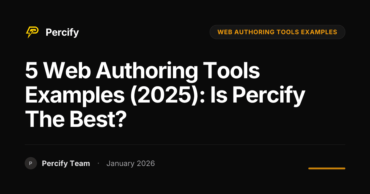 5 Web Authoring Tools Examples (2025): Is Percify the Best? - Percify AI Avatar Blog Cover