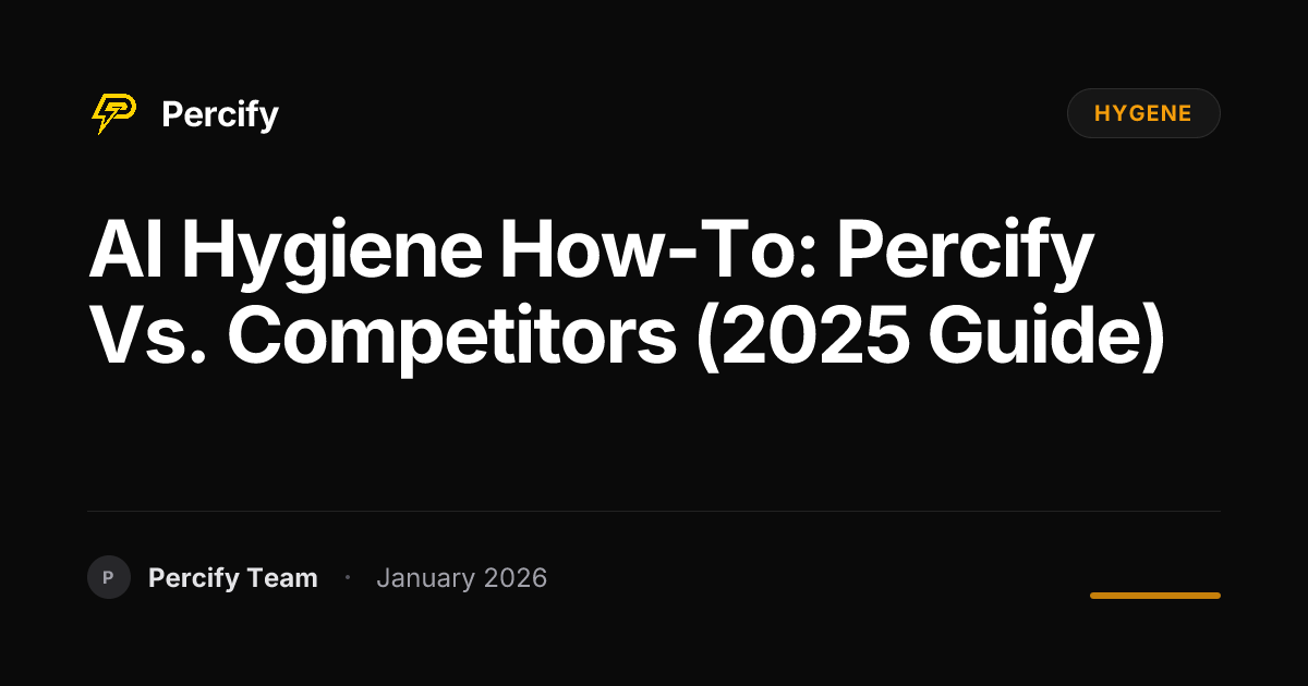 AI Hygiene How-To: Percify vs. Competitors (2025 Guide) - Percify AI Avatar Blog Cover