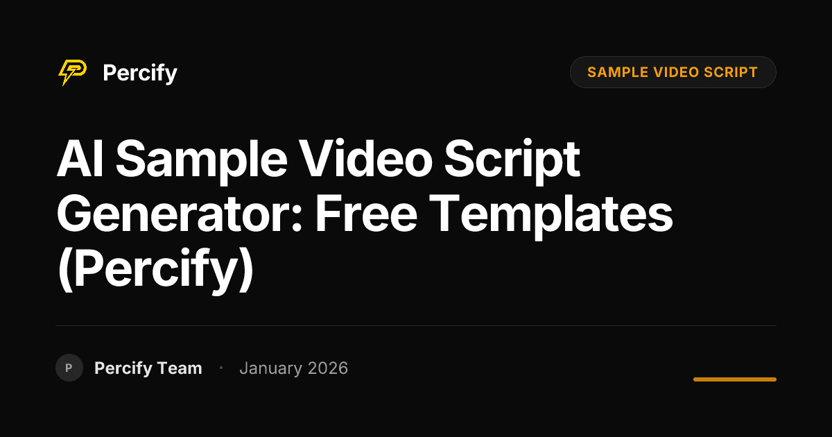 AI Sample Video Script Generator: Free Templates (Percify) - Percify AI Avatar Blog Cover