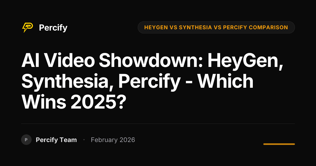 AI Video Showdown: HeyGen, Synthesia, Percify - Which Wins 2025? - Percify AI Avatar Blog Cover