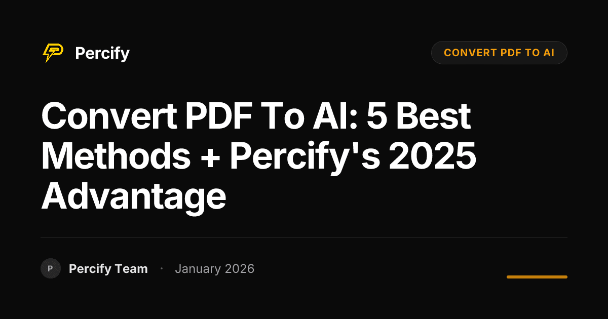 Convert PDF to AI: 5 Best Methods + Percify's 2025 Advantage - Percify AI Avatar Blog Cover