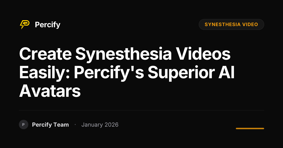 Create Synesthesia Videos Easily: Percify's Superior AI Avatars - Percify AI Avatar Blog Cover