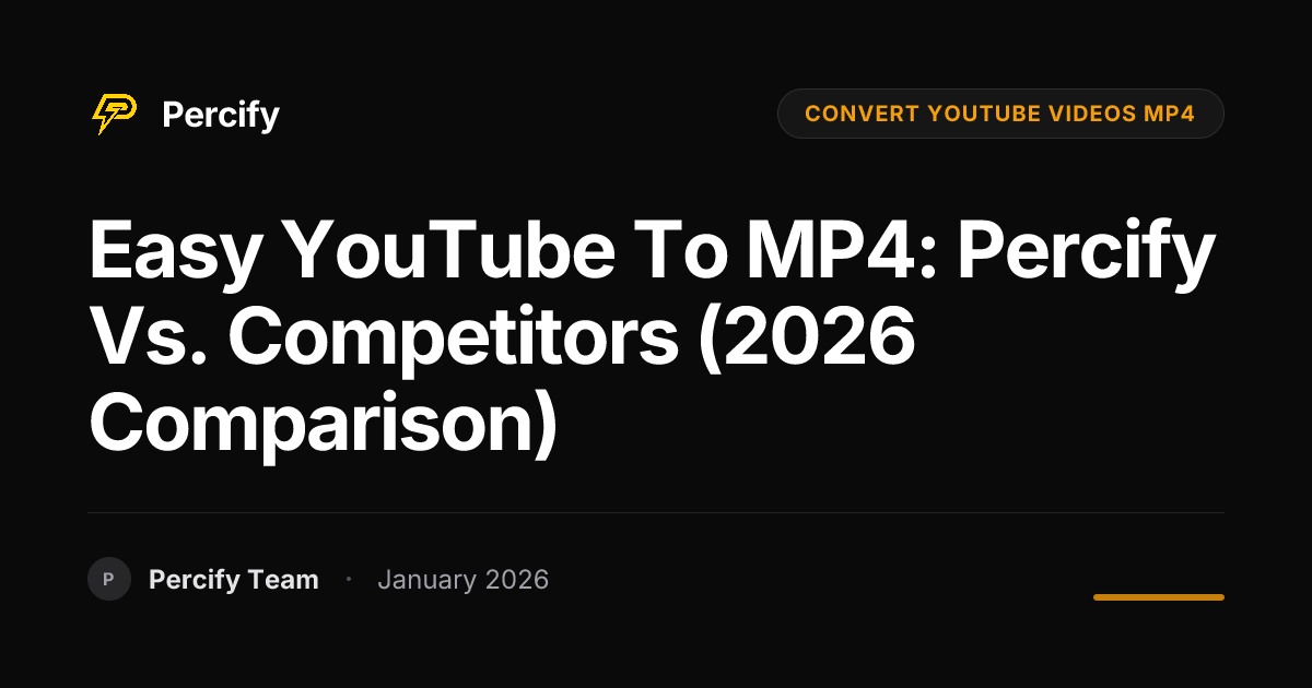 Easy YouTube to MP4: Percify vs. Competitors (2026 Comparison) - Percify AI Avatar Blog Cover