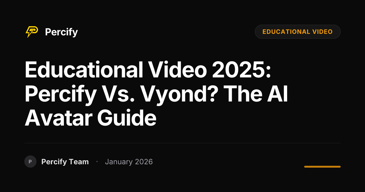 Educational Video 2025: Percify vs. Vyond? The AI Avatar Guide - Percify AI Avatar Blog Cover