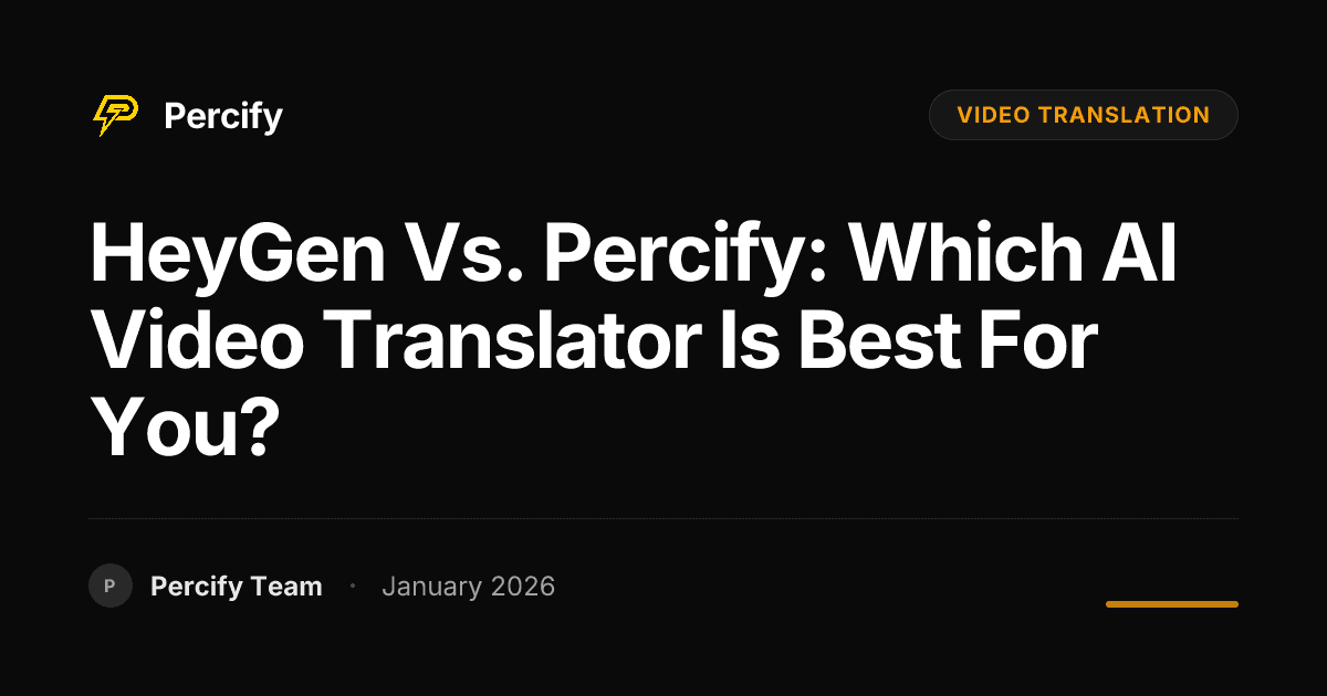 HeyGen vs. Percify: Which AI Video Translator is Best for You? - Percify AI Avatar Blog Cover