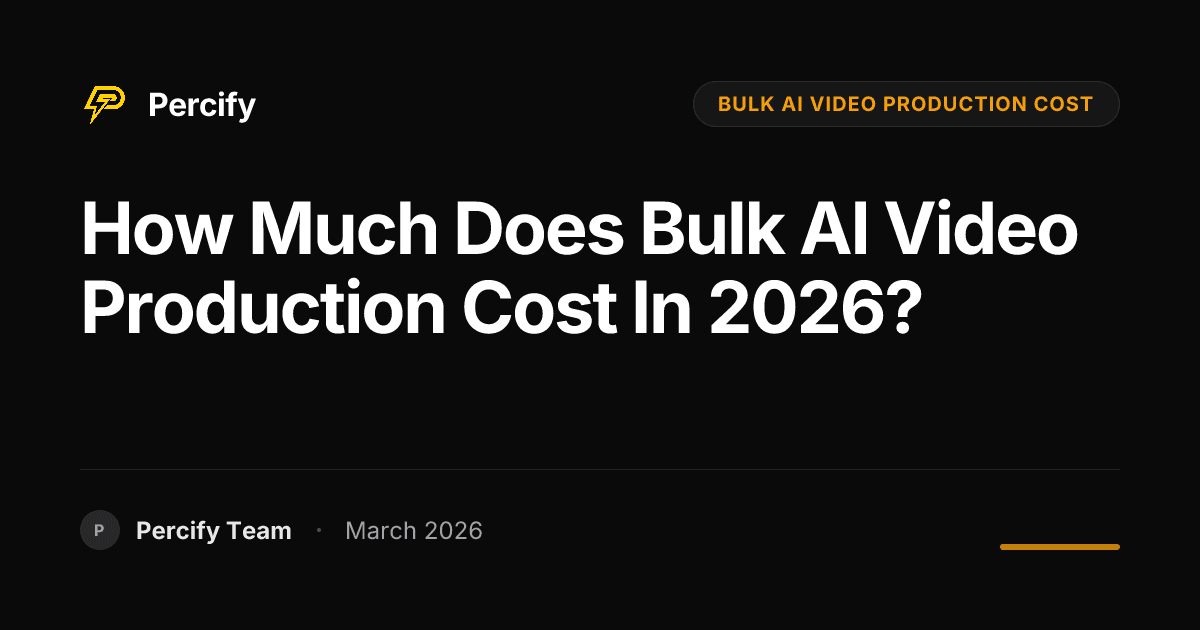 How Much Does Bulk AI Video Production Cost in 2026? - Percify AI Avatar Blog Cover