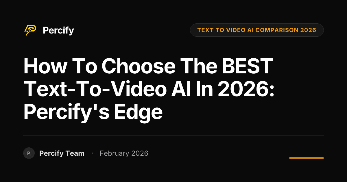 How to Choose the BEST Text-to-Video AI in 2026: Percify's Edge - Percify AI Avatar Blog Cover
