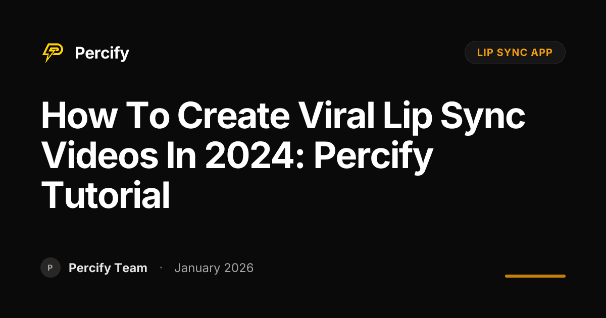 How to Create Viral Lip Sync Videos in 2024: Percify Tutorial - Percify AI Avatar Blog Cover