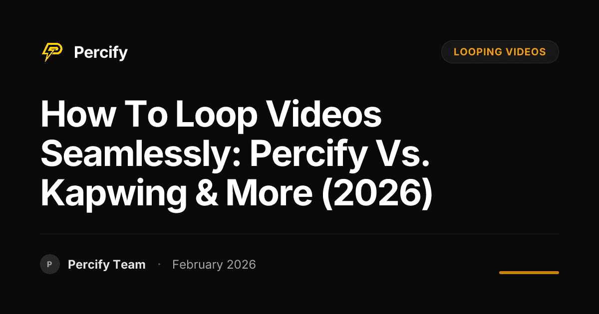 How to Loop Videos Seamlessly: Percify vs. Kapwing & More (2026) - Percify AI Avatar Blog Cover