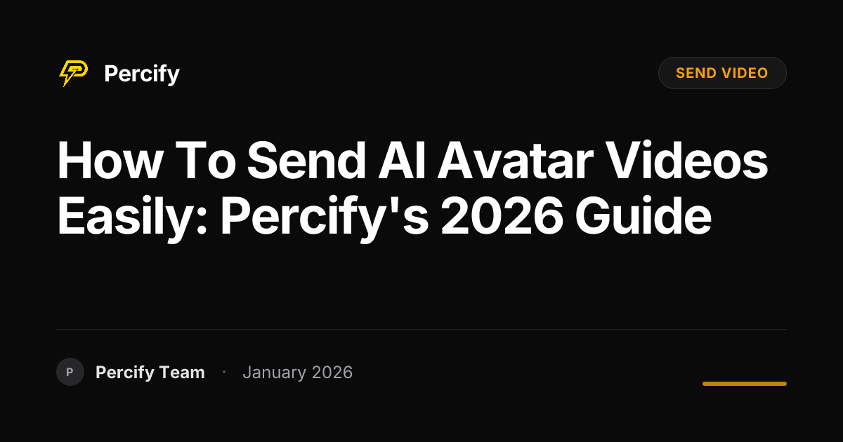 How to Send AI Avatar Videos Easily: Percify's 2026 Guide - Percify AI Avatar Blog Cover