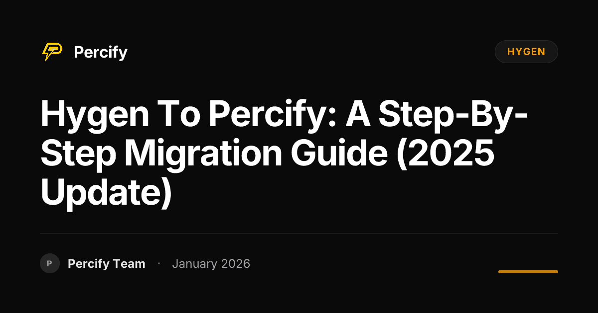 Hygen to Percify: A Step-by-Step Migration Guide (2025 Update) - Percify AI Avatar Blog Cover