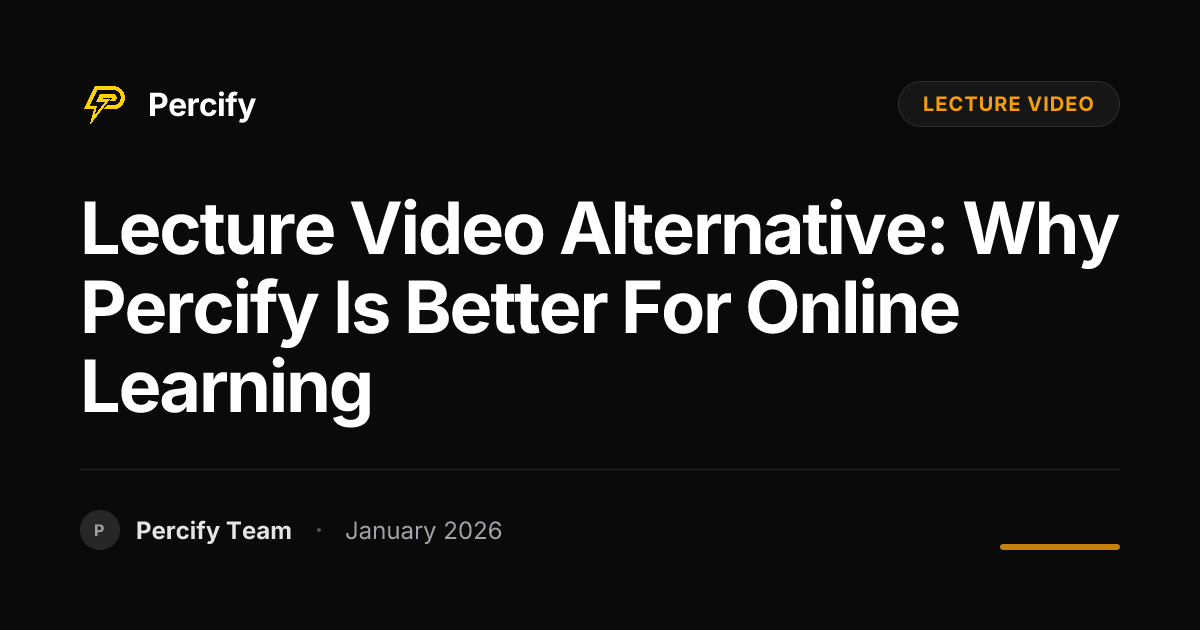 Lecture Video Alternative: Why Percify is Better for Online Learning - Percify AI Avatar Blog Cover