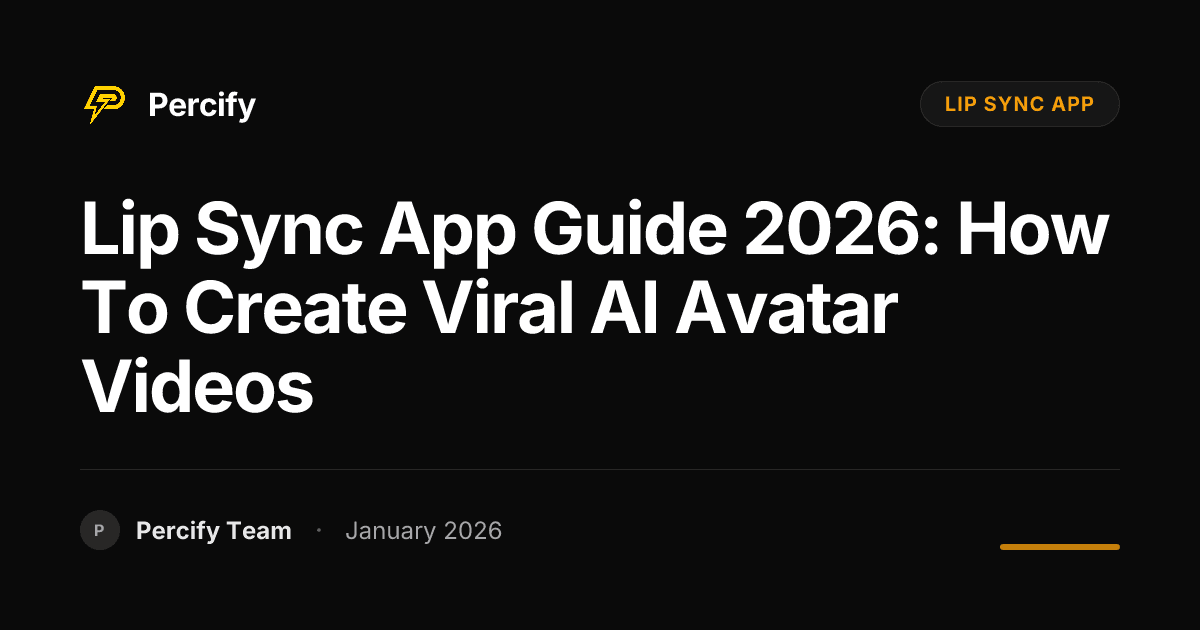 Lip Sync App Guide 2026: How to Create Viral AI Avatar Videos - Percify AI Avatar Blog Cover