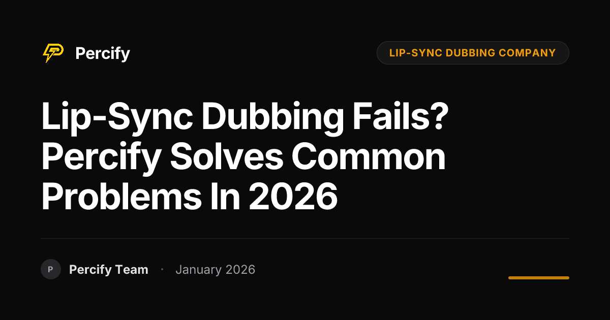 Lip-Sync Dubbing Fails? Percify Solves Common Problems in 2026 - Percify AI Avatar Blog Cover