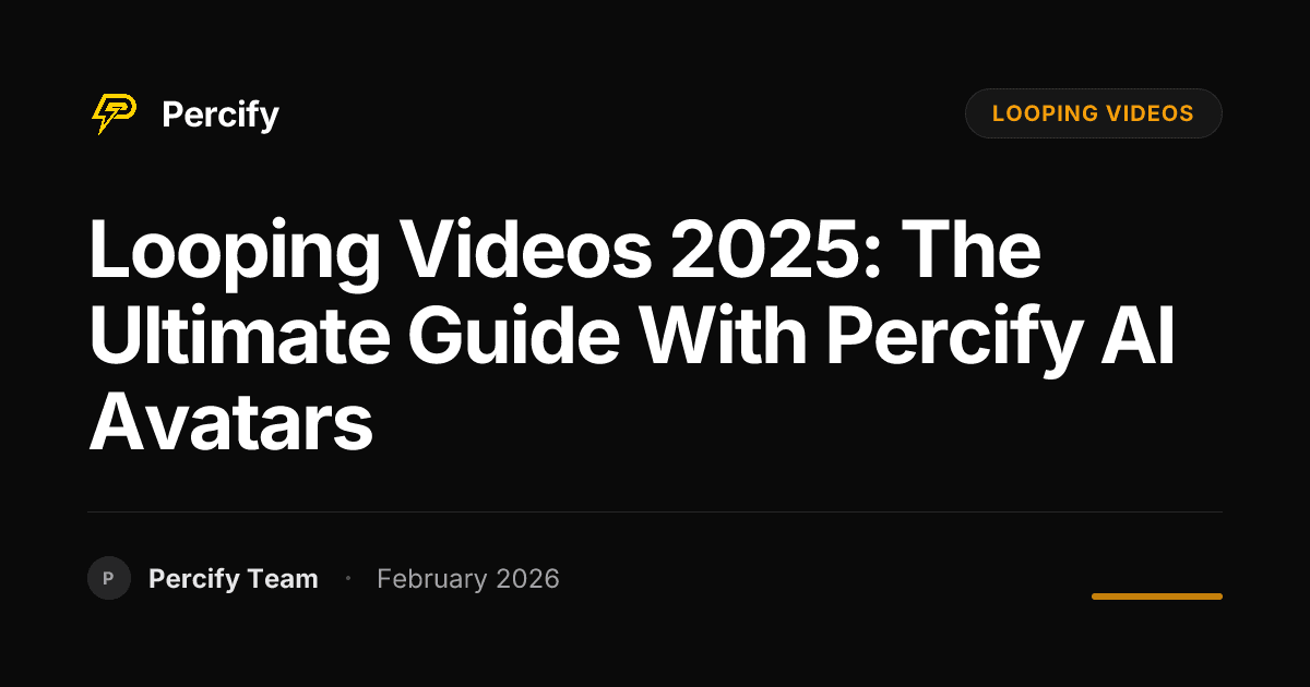 Looping Videos 2025: The Ultimate Guide with Percify AI Avatars - Percify AI Avatar Blog Cover