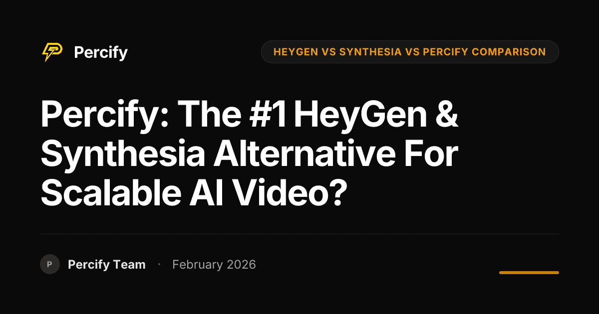Percify: The #1 HeyGen & Synthesia Alternative for Scalable AI Video? - Percify AI Avatar Blog Cover