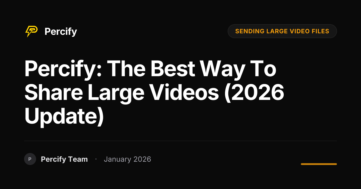 Percify: The Best Way to Share Large Videos (2026 Update) - Percify AI Avatar Blog Cover