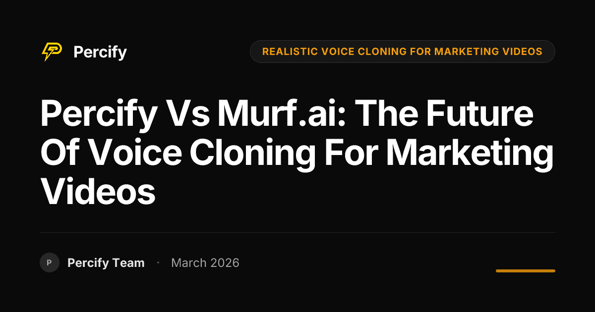 Percify vs Murf.ai: The Future of Voice Cloning for Marketing Videos - Percify AI Avatar Blog Cover