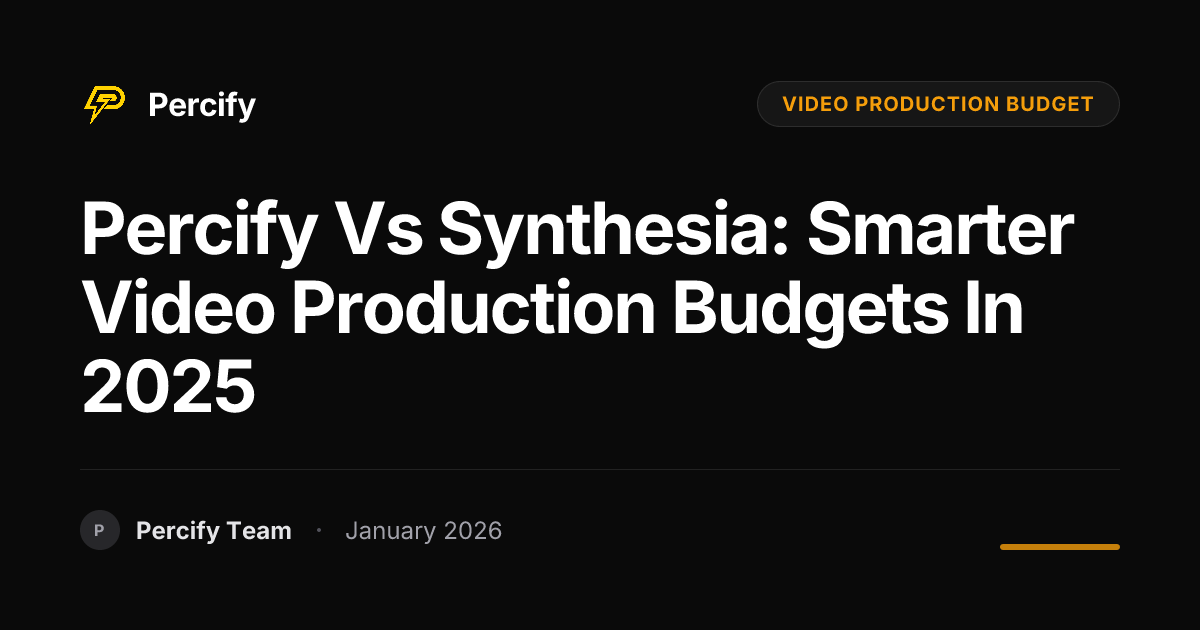 Percify vs Synthesia: Smarter Video Production Budgets in 2025 - Percify AI Avatar Blog Cover