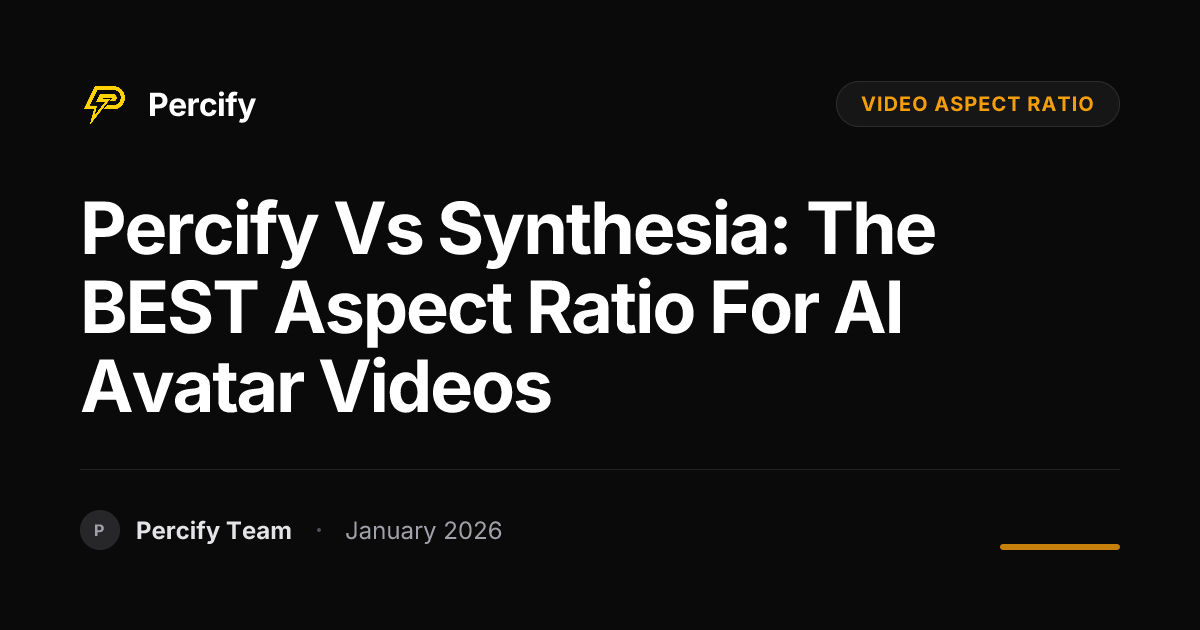 Percify vs Synthesia: The BEST Aspect Ratio for AI Avatar Videos - Percify AI Avatar Blog Cover
