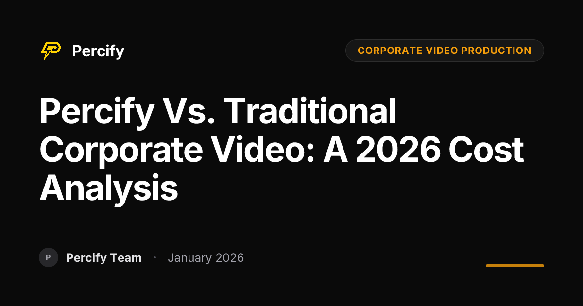 Percify vs. Traditional Corporate Video: A 2026 Cost Analysis - Percify AI Avatar Blog Cover