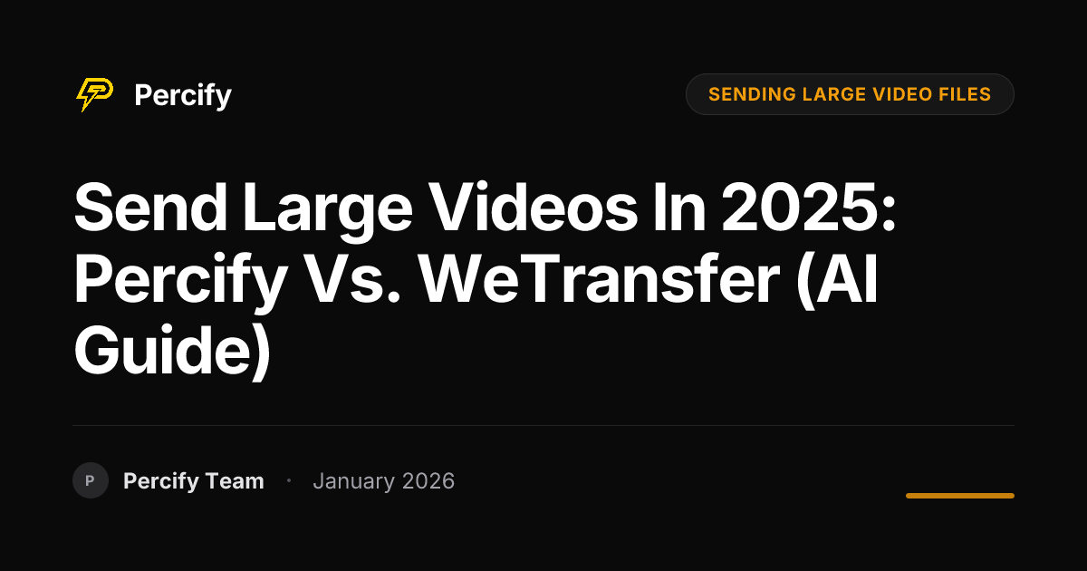 Send Large Videos in 2025: Percify vs. WeTransfer (AI Guide) - Percify AI Avatar Blog Cover