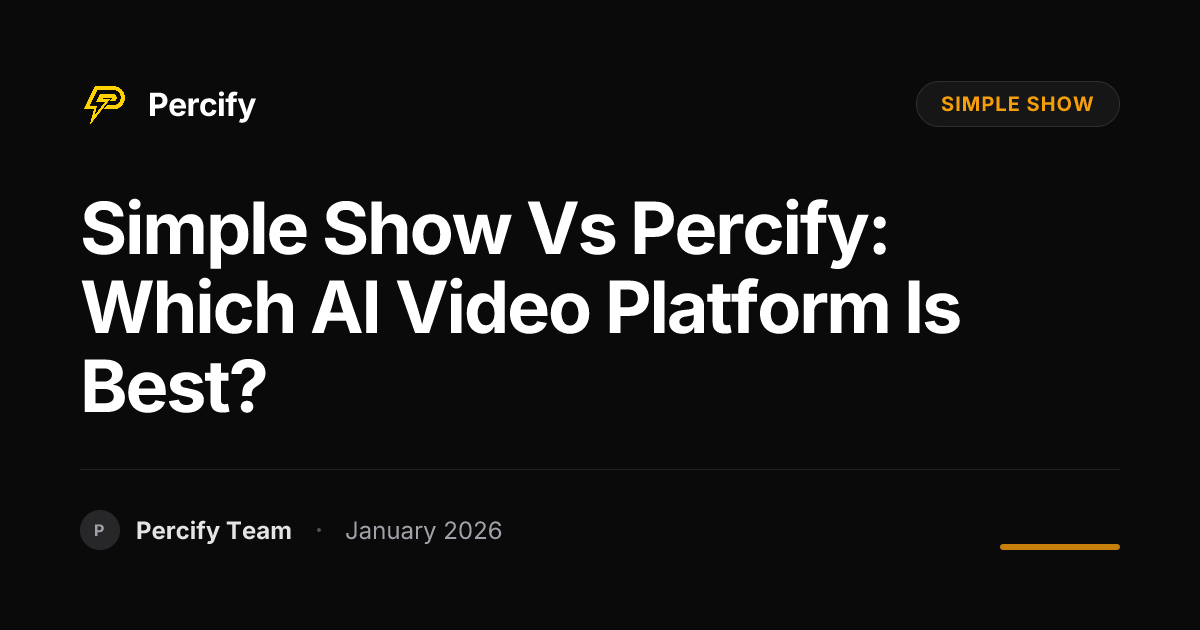 Simple Show vs Percify: Which AI Video Platform is Best? - Percify AI Avatar Blog Cover