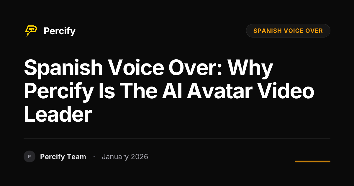 Spanish Voice Over: Why Percify is the AI Avatar Video Leader - Percify AI Avatar Blog Cover