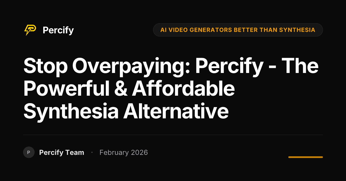 Stop Overpaying: Percify - The Powerful & Affordable Synthesia Alternative - Percify AI Avatar Blog Cover
