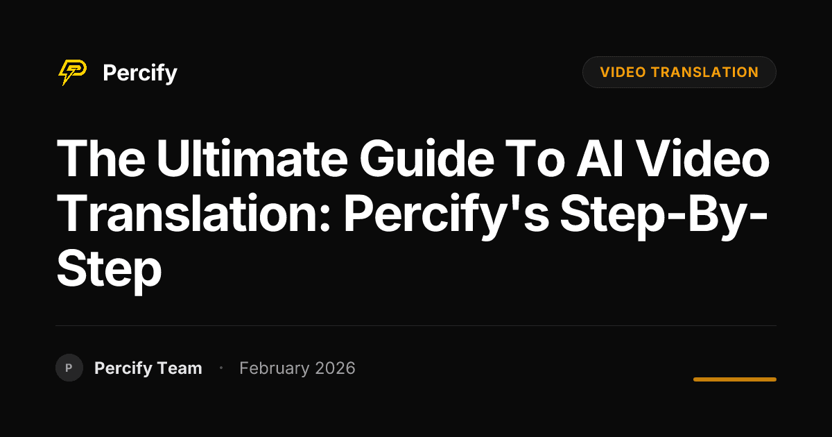 The Ultimate Guide to AI Video Translation: Percify's Step-by-Step - Percify AI Avatar Blog Cover