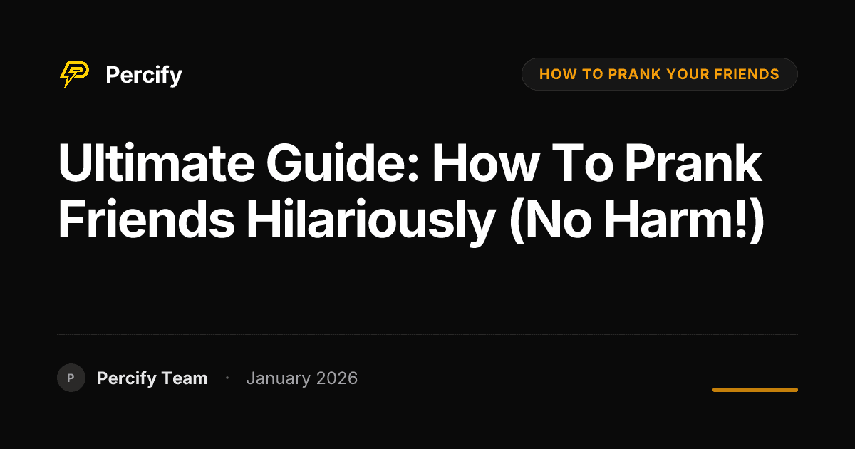 Ultimate Guide: How to Prank Friends Hilariously (No Harm!) - Percify AI Avatar Blog Cover