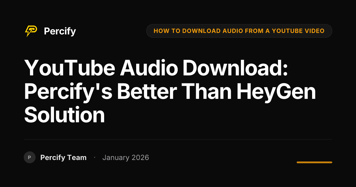 YouTube Audio Download: Percify's Better Than HeyGen Solution - Percify AI Avatar Blog Cover