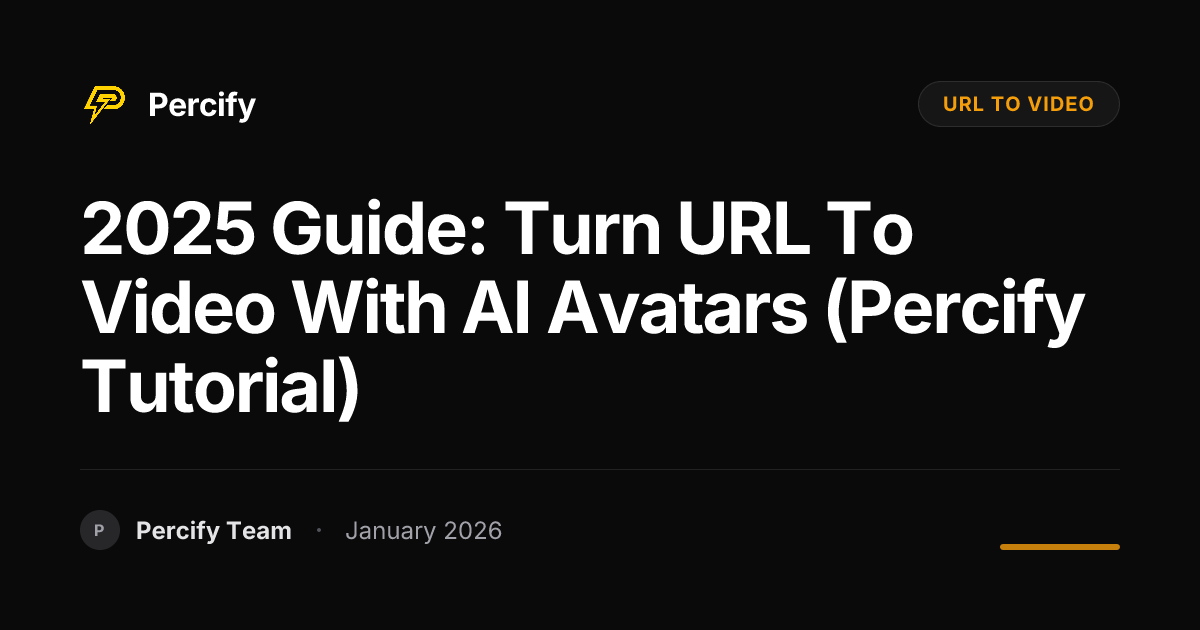 2025 Guide: Turn URL to Video with AI Avatars (Percify Tutorial ...