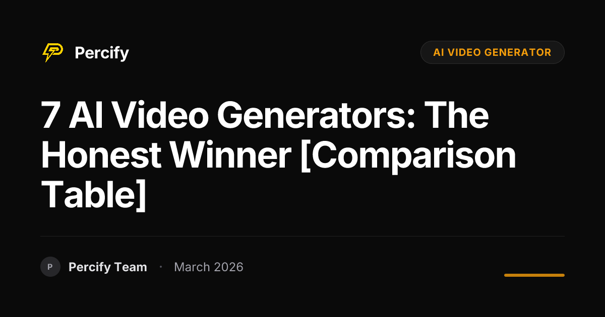 2025's Best AI Video Generators Compared: Features & Pricing - Percify AI Avatar Blog Cover