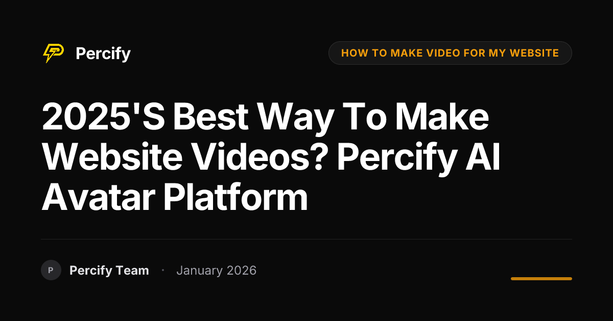 2025's Best Way to Make Website Videos? Percify AI Avatar Platform ...