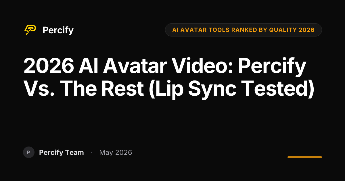 2026 AI Avatar Video: Percify vs. The Rest (Lip Sync Tested) - Percify AI Avatar Blog Cover
