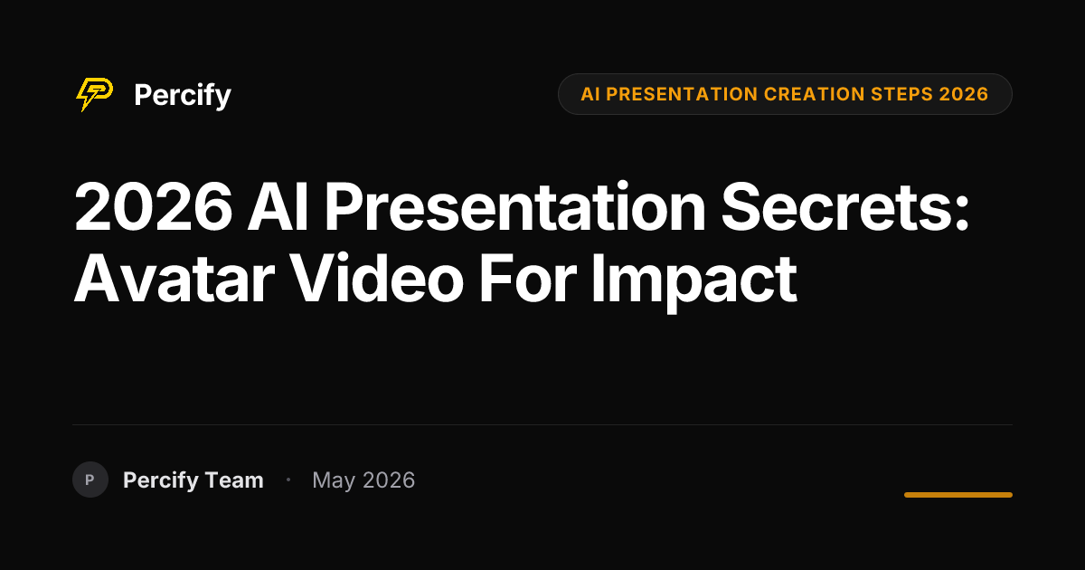 2026 AI Presentation Secrets: Avatar Video for Impact - Percify AI Avatar Blog Cover