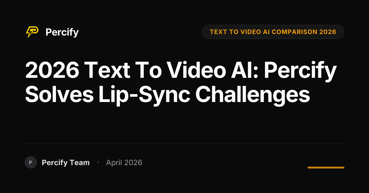 2026 Text to Video AI: Percify Solves Lip-Sync Challenges - Percify AI Avatar Blog Cover