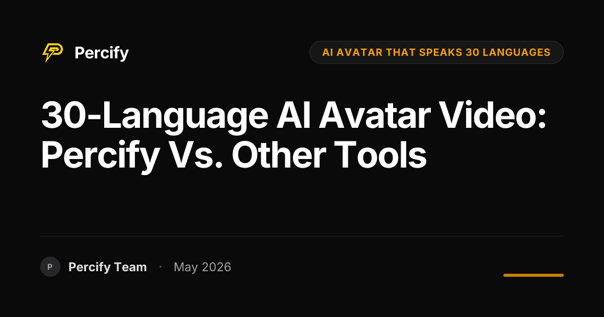 30-Language AI Avatar Video: Percify vs. Other Tools - Percify AI Avatar Blog Cover