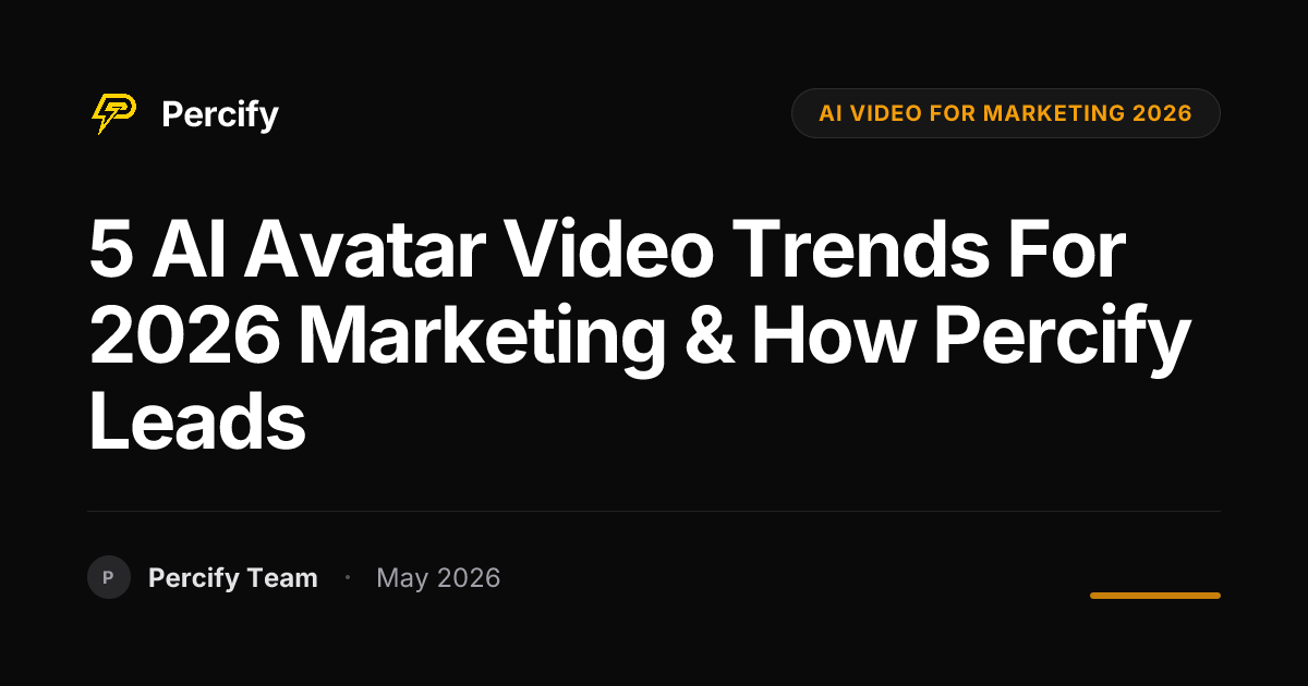 5 AI Avatar Video Trends for 2026 Marketing & How Percify Leads - Percify AI Avatar Blog Cover