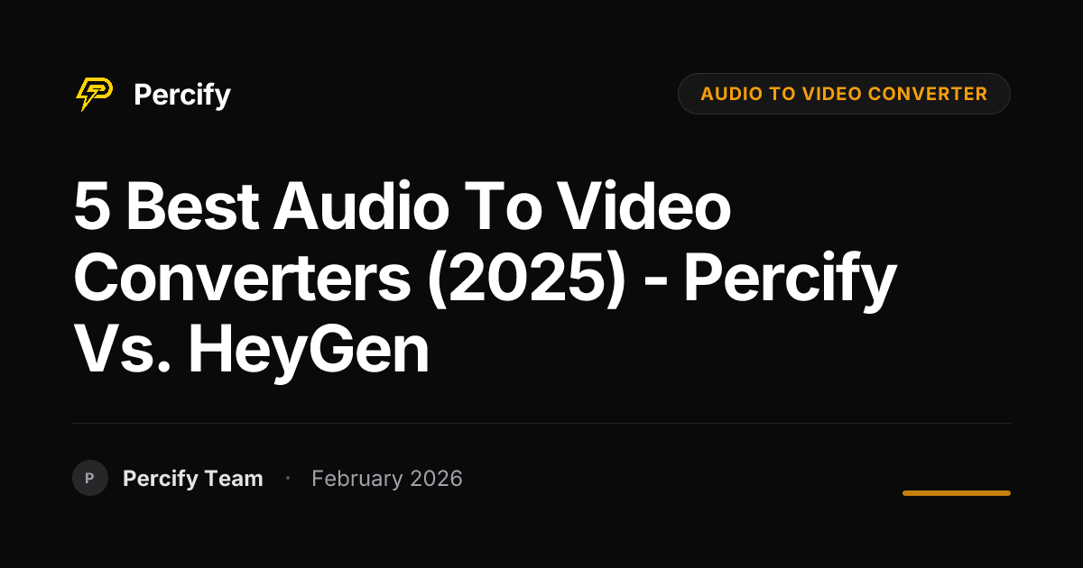 5 Best Audio to Video Converters (2025) - Percify vs. HeyGen - Percify AI Avatar Blog Cover