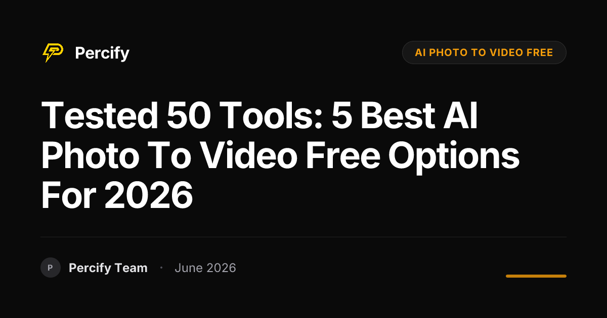 Tested 50 Tools: 5 Best AI Photo to Video Free Options for 2026 - Percify AI Avatar Blog Cover