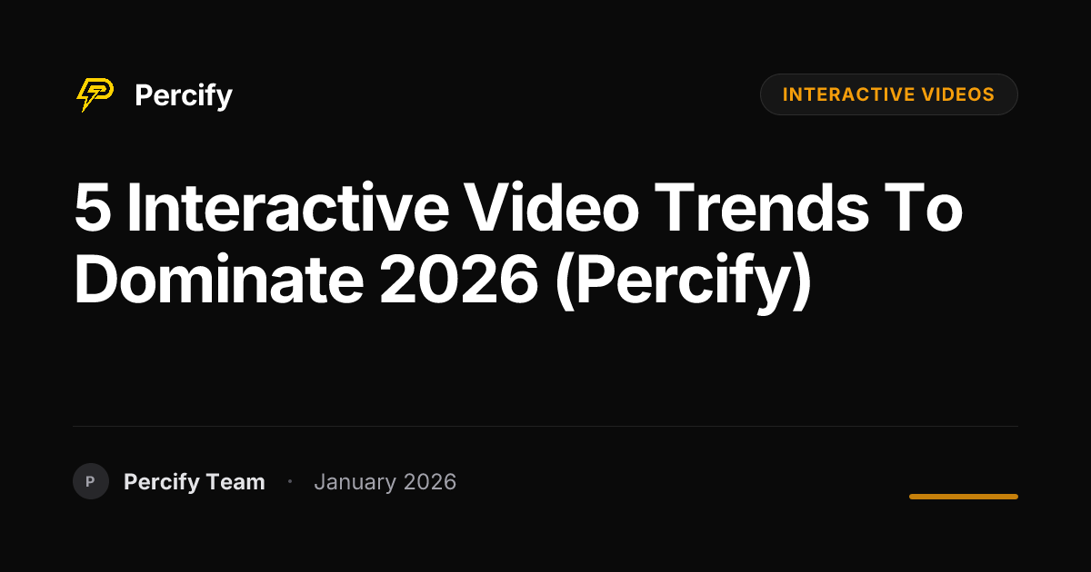 5 Interactive Video Trends to Dominate 2026 (Percify) | Percify Blog