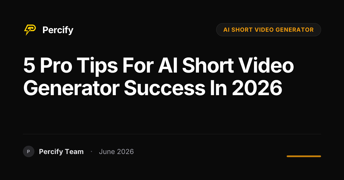 5 Pro Tips for AI Short Video Generator Success in 2026 - Percify AI Avatar Blog Cover