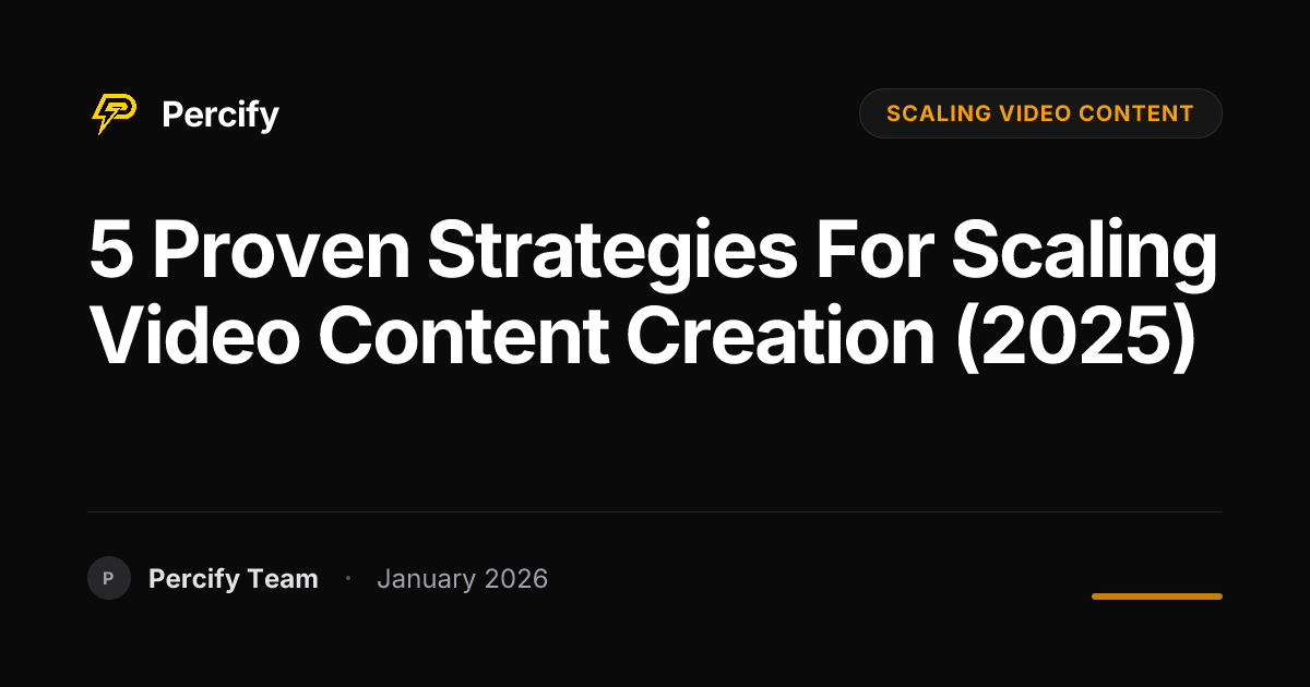 5 Proven Strategies for Scaling Video Content Creation (2025) | Percify ...